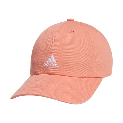adidas Women's Saturday 2 Hat Baseball Cap - color: Semi Coral Fusion Pink/White/2.0