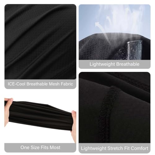 Ocatoma Cooling Skull Cap for Men,Sweat Wicking Breathable Helmet Liner - color: Black