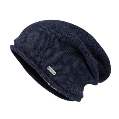 TOP-EX 100% Linen Summer Slouchy Beanie, Breathable and Cooling - color: Navy, size: X-Large-XX-Large
