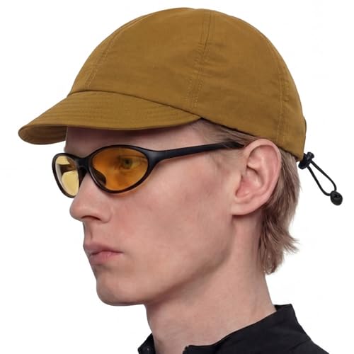 UNDERCONTROL Colorful Cycling Supplex Cap UPF 40 Low Profile Short Brim Foldable Quick Dry Outdoor Sports Adjustable hat - color: Mustard