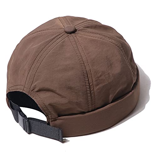 CLAPE Lightweight Breathable Brimless Cap Street Casual Versatile Summer Quick Dry Docker Cap No Brim Sailor Cap Leon Cap - color: Ct81-coffee