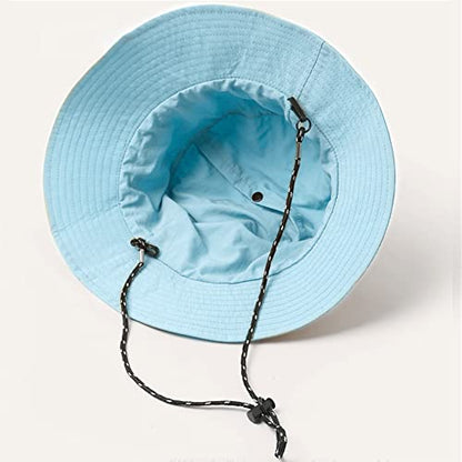 Waterproof Bucket Hat for Women and Men - UV Protection Beach Sun Hat Fishing Safari Boonie Hat Rain Hat Adjustable Packable - color: Blue - Waterproof