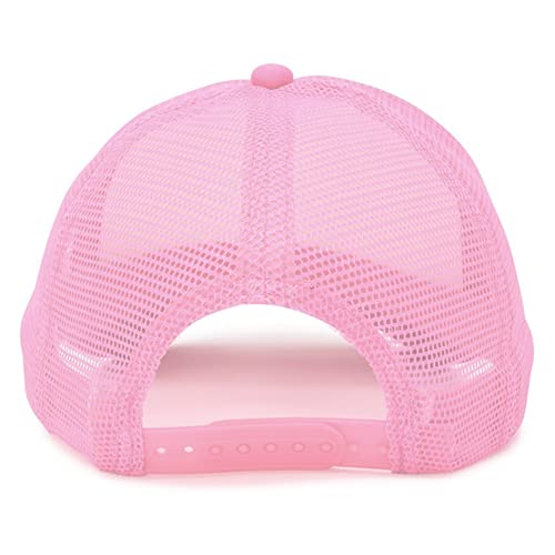 MR.R Sublimation Blanks Polyester Mesh Cap Mesh Hat Two Tone Trucker Summer Mesh Cap with Adjustable Snapback,2pcs per Pack - color: Pink