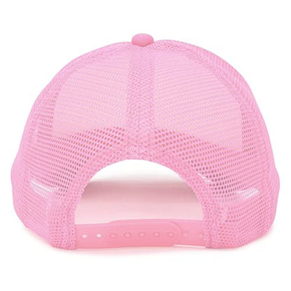 MR.R Sublimation Blanks Polyester Mesh Cap Mesh Hat Two Tone Trucker Summer Mesh Cap with Adjustable Snapback,2pcs per Pack - color: Pink