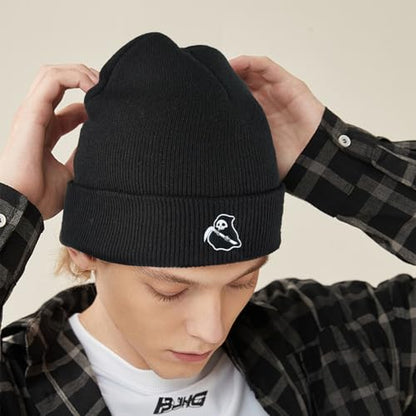 Cool Graphic Beanie for Men and Women - Black - color: Scythe