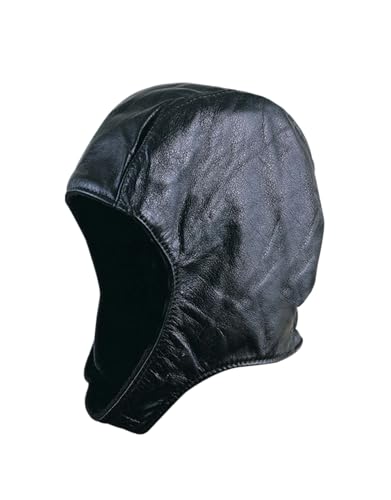 Unisex Cold Weather Waterproof Real Leather Aviator Style Hat Very Warm Lined Inside - size: Medium