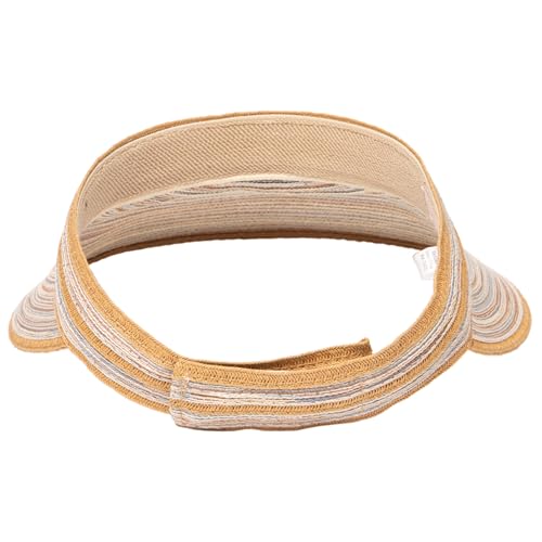 San Diego Hat Company Women's Mixed Braid Brim Visor with Velcro, Sun Hats for Women - color: Tan