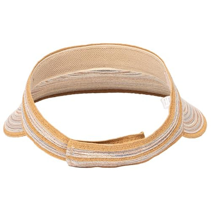San Diego Hat Company Women's Mixed Braid Brim Visor with Velcro, Sun Hats for Women - color: Tan