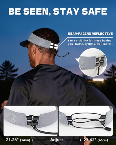Transparent Sun Visor Hat for Women Men - UPF 50+ Clear Brim Adjustable Drawstring for Golf Tennis Pickleball - color: Grey