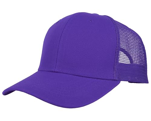 Gelante Mesh Trucker Hat Baseball Cap Structured Front Panel Wholesale LOT 12 Pack - color: Purple