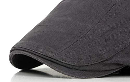 2 Pack Men's Cotton Flat Cap Ivy Gatsby Newsboy Hat - color: Q