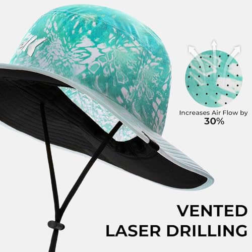 KastKing Sol Armis UPF 50 Boonie Hat for Sun Protection,Men Women - color: Prym1 Turquoise Fizz Fade