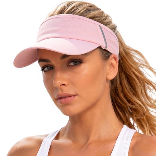 Sun Visor Hat for Women & Men UV Protection Lightweight Sports - color: Pink