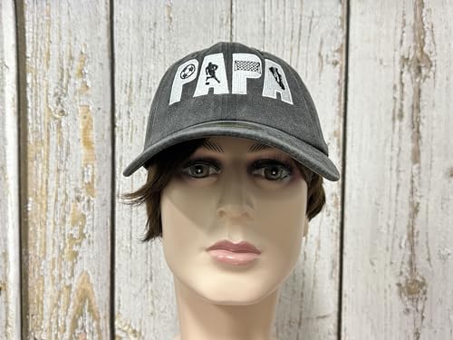 Embroidered Baseball Caps for Men and Women - color: Soccer Papa (Washed Black)