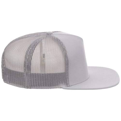 Lids Blank Essential 5-Panel Trucker Adjustable Snapback Hat - color: Grey