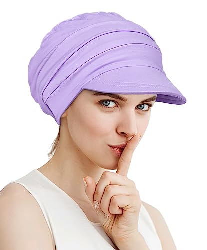 Alnorm Super Soft Breathable Viscose Slouch Hat Oversized Baseball Cap for Women - color: Light Purple