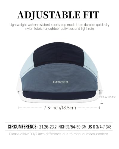 Croogo Running Cap Water Resistant Foldable Sports Hat - color: Navy/Gray