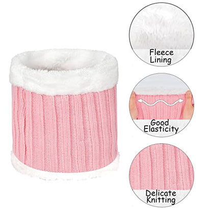 Kids Winter Beanie Scarf Gloves Set - Thermal Fleece Lined Knit Hat, Soft Neck Warmer & Mittens for Girls & Boys 1-10 Years - color: Pink-s, size: 1-5 years