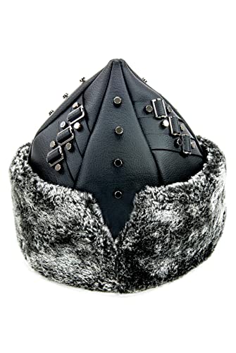ihvan online Turkish Ottoman Bork Hat, Ertugrul Faux Leather Fur Winter Cap - color: Grey / Style-14