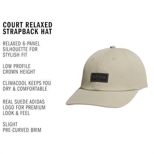 adidas Men's Court Relaxed Hat - color: Wonder Cargo Khaki/Black/Grey Six