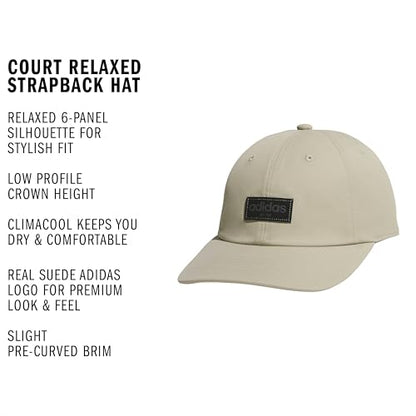 adidas Men's Court Relaxed Hat - color: Wonder Cargo Khaki/Black/Grey Six