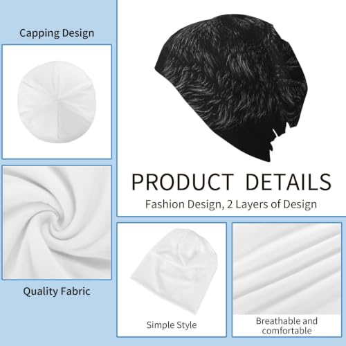 Gamepad Print Slouchy Beanie Skull Caps Chemo Hats Baggy Headwear for Men Women Jogging Cycling - color: Wolf Print