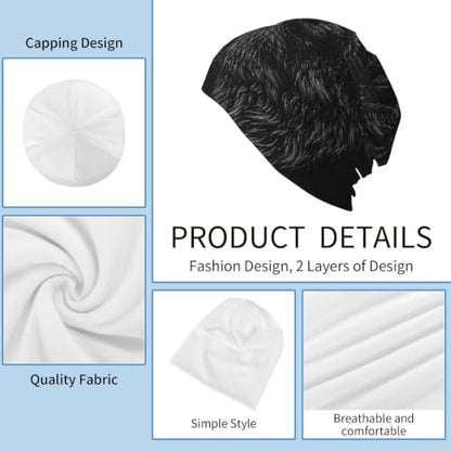 Gamepad Print Slouchy Beanie Skull Caps Chemo Hats Baggy Headwear for Men Women Jogging Cycling - color: Wolf Print