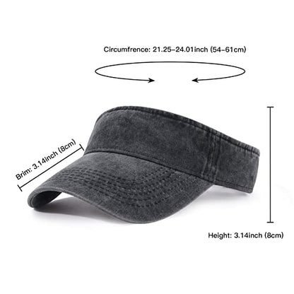 HH HOFNEN Sports Sun Visor Hats Cotton Adjustable Golf Caps for Men Women - color: #1c Black