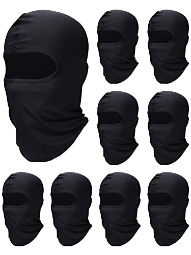 SATINIOR 9 Pcs Ski Mask Men Balaclava Pasa Montañas para Hombre Hood Protection Full Face Cover Cooling Neck Gaiter Bandana - color: Black