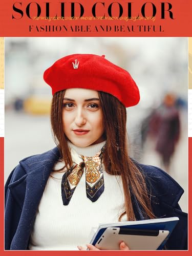 3 Pcs Beret Hats for Women - color: Red