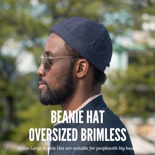 Docker Cap XXL Brimless Hat Oversize Retro No Brim Hats Plus Size Snapback Beanie - color: Dark Blue