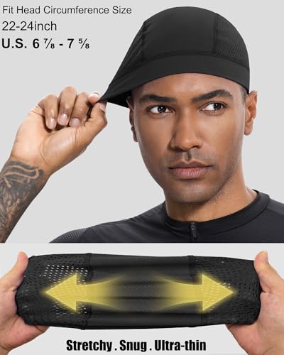 3PCS Cooling Breathable Skull Cap for Men Women Helmet Liner Caps - color: 3pcs(black+white+light Grey)