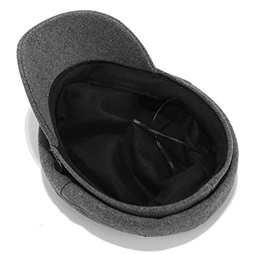 Brcus Men Women Newsboy Cabbie Peaked Beret Cap Baker Boy Yacht Captain Sailor Hat - color: Grey