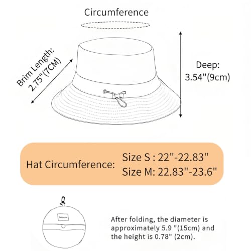 Unisex Bucket Hat Water Repellent Wide Brim Foldable Sun Hat Beach - color: Pink, size: Small