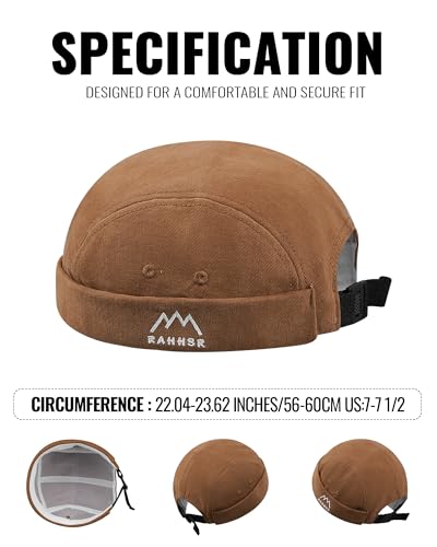 Croogo Swag Brimless Hats Rolled Cuff Beanie Docker Cap 5 Panel Hat Caps Fisherman Leon Hat Skullcap Daily Landlord Hats - color: Dbh03-brown