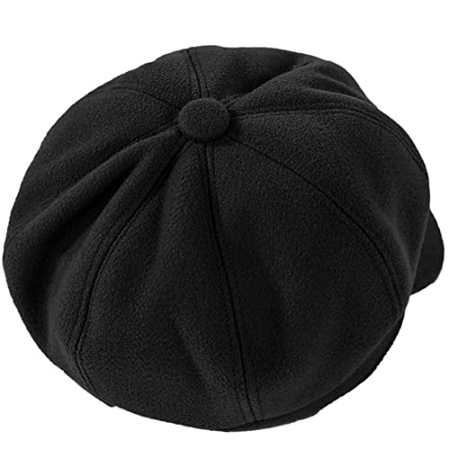 Newsboy Caps for Women Classic Beret Hats Autumn Winter Cap - color: Black