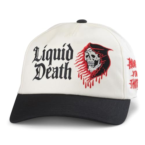 AMERICAN NEEDLE Unisex Liquid Death Twill Roscoe Adjustable Snapback Baseball Hat (23008C-LDEATH-IBLK)