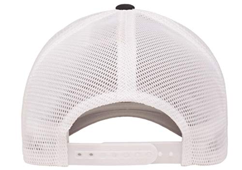 Flexfit 110M Trucker Mid-Profile Mesh Back Snapback Cap - color: Black/White