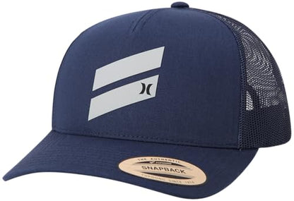 Hurley Mens Lightweight Poly Mesh Back Curved Bill Cap Trucker Hat - color: Navy Obsidian