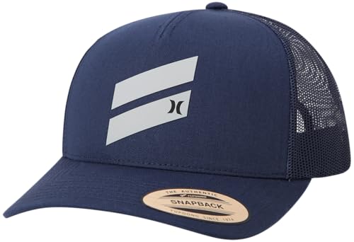 Hurley Mens Lightweight Poly Mesh Back Curved Bill Cap Trucker Hat - color: Navy Obsidian