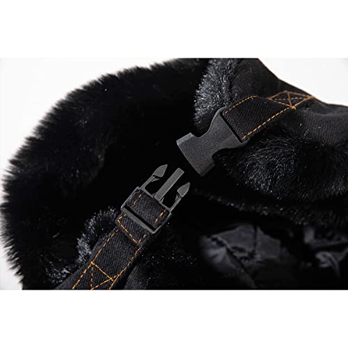Croogo Trapper Hat Winter Hats for Men Trooper Russian Warm Hat with Ear Flaps Women Ushanka Fur Hat Windproof Ski Hat - color: Pl10-black