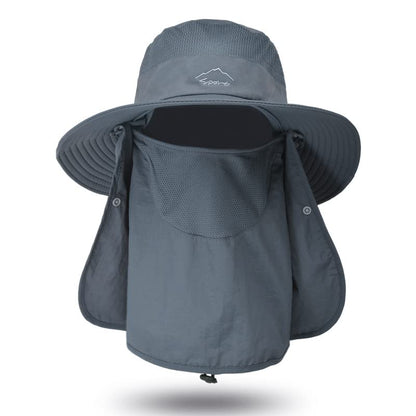 Fishing Hat for Men, Outdoor 3 in 1 Sun Hat Summer Safari Boonie Cap - color: Dark Grey