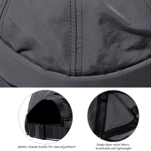 XYIYI Men Quick Dry Docker Cap Breathable Brimless Cap Rolled Cuff Retro Sailor Beanie Hat - color: Grey2