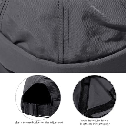 XYIYI Men Quick Dry Docker Cap Breathable Brimless Cap Rolled Cuff Retro Sailor Beanie Hat - color: Grey2