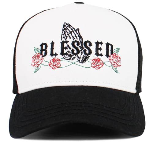 KBETHOS Praying Hands Rosary Dad Hat Baseball Cap Unconstructed Polo Style Adjustable Unisex - color: White Black Black Praying Hands Blessed Mesh