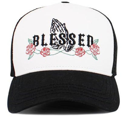 KBETHOS Praying Hands Rosary Dad Hat Baseball Cap Unconstructed Polo Style Adjustable Unisex - color: White Black Black Praying Hands Blessed Mesh