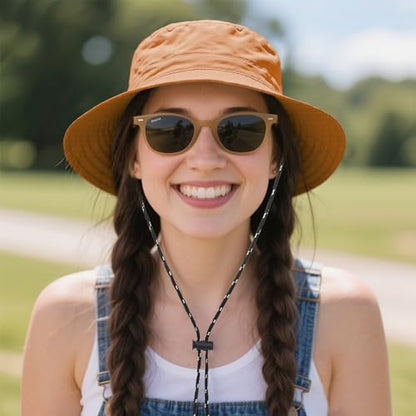 Durio Waterproof Bucket Hats for Woman UPF 50+ Sun Hat - color: Orange