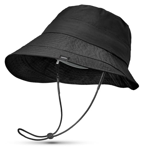 Sukeen Lightweight Bucket Hat for Women Quick-Dry Hiking Hat Packable Foldable UV Sun Hat for Outdoor Activities - color: Black, size: One Size-Medium
