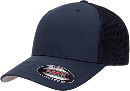 Mrlahat 6511 Flexfit Trucker Mesh One Size Fitted Cap 6 Panels with Black Bandana - color: Navy