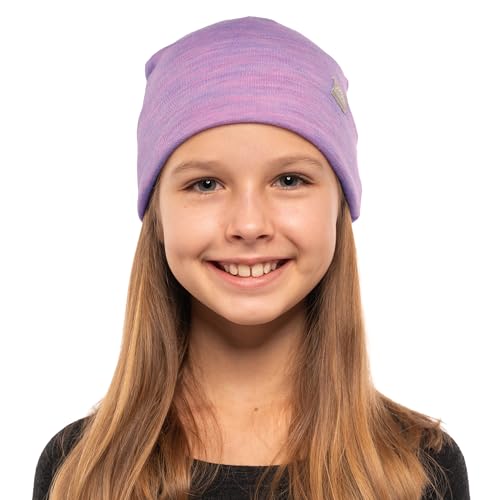100% Merino Wool Beanie Kids - Unisex Wool Cap 17.5um for Kids -Toddler Hat - color: Heather Lilac